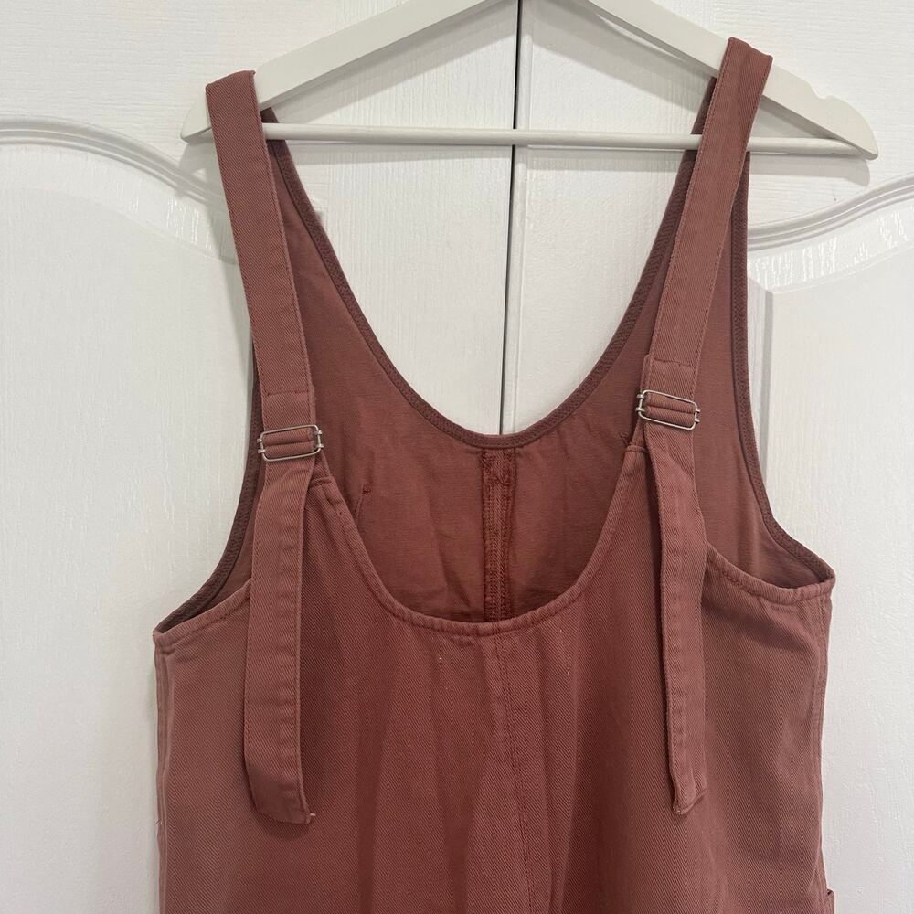 Wishlist Women’s Cotton Open Back Denim Overalls Mocha Size S - Picture 4 of 7